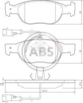 Тормозные колодки, дисковый тормоз.) A.B.S. 37012