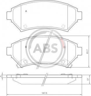 Тормозные колодки, дисковый тормоз.) A.B.S. 37015