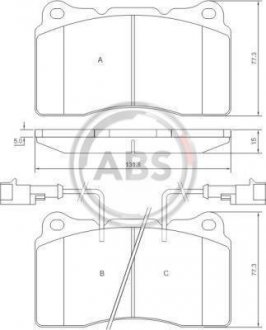 Тормозные колодки, дисковый тормоз.) A.B.S. 37106