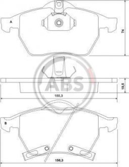 Гальмівні колодки, дискове гальмо (набір) A.B.S. 37116 (фото 1)