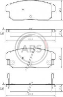 Тормозные колодки, дисковый тормоз.) A.B.S. 37473