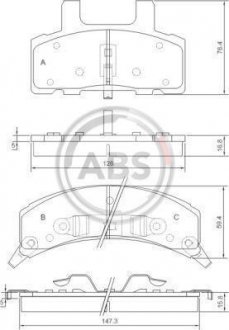 Тормозные колодки, дисковый тормоз.) A.B.S. 38369