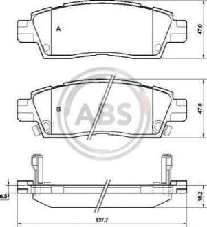 Тормозные колодки, дисковый тормоз.) A.B.S. 38883