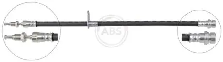 Шланг гальмівний (задній) Ford Transit Connect/Tourneo Connect 13- (L) (M10x1/M10x1) 401 мм A.B.S. SL1046