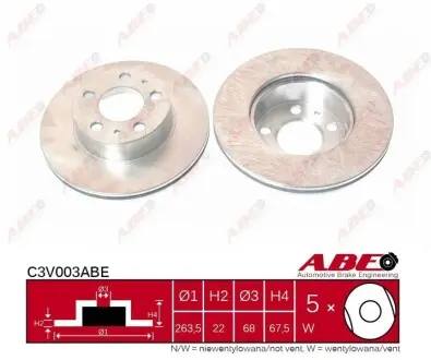 Диск тормозной ABE C3V003ABE