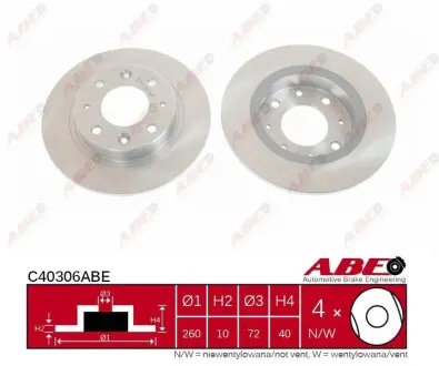 Диск тормозной ABE C40306ABE