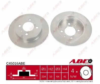 Диск тормозной ABE C45016ABE