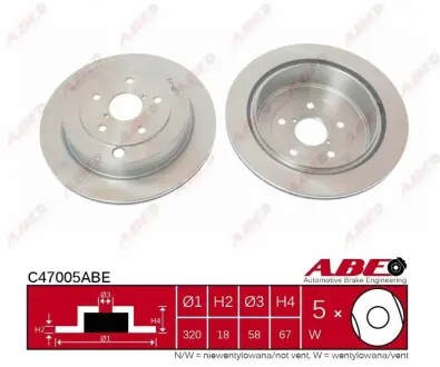 Диск тормозной ABE C47005ABE