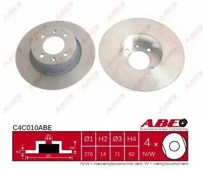 Диск тормозной ABE C4C010ABE