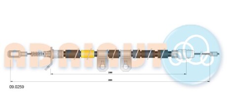 Трос стояночного гальма ADRIAUTO 090259