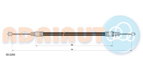 Трос стояночного тормоза ADRIAUTO 090266