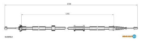 Трос ручного гальма ADRIAUTO 1102322 (фото 1)