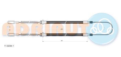 Трос тормозной FIAT Nuovo Daily 35.8 – 35.10 – 49.12R96- ADRIAUTO 1102341