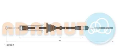 Трос стояночного гальма передн (1550мм/710мм) IVECO DAILY IV, DAILY V 2.3D-Electric 05.06-02.14 ADRIAUTO 1102892