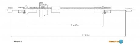 Трос ручного тормоза ADRIAUTO 1302021