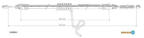 Трос тормозной FORD Transit FWD CabRH4/00- ADRIAUTO 1302041