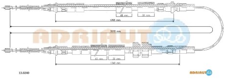 Трос ручного тормоза ADRIAUTO 130240