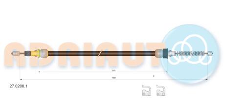 SMART Трос ручного тормоза 1035/870+1035/870 мм ROADSTER 03- ADRIAUTO 2702061