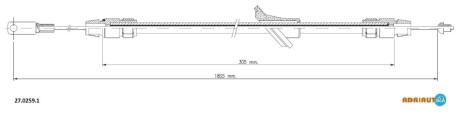 DB Трос ручного тормоза 1805/306mm Sprinter 06- ADRIAUTO 2702591