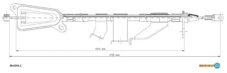Трос тормозной NISSAN X-Trail (T30) all RH03- ADRIAUTO 2802411