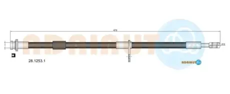 NISSAN тормозной шланг передн.. PIXO 1.0 09- ADRIAUTO 28.1253.1