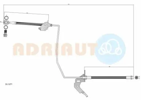 OPEL шланг гальмівний задн. прав. Astra H, Meriva ADRIAUTO 33.1271