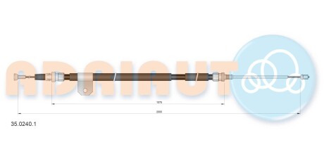 Трос ручного тормоза ADRIAUTO 35.0240.1