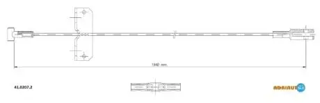 Трос стоянкового гальма центральний RENAULT Trafic 00-14; OPEL Vivaro 01-14 ADRIAUTO 41.0207.2