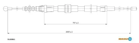 Трос тормозной VW Caddy all R08- ADRIAUTO 5502081