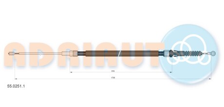 Трос ручного гальма VW PASSAT(ое 561609721A) ADRIAUTO 55.0251.1 (фото 1)