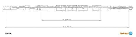Трос ручного тормоза ADRIAUTO 570201