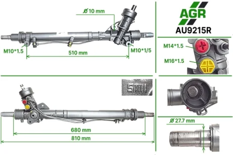 Кермова рейка з г/п (відновлена) Audi A6 (4B,C5) 1.8-4.2 01.97-01.05 AGR AU9215R