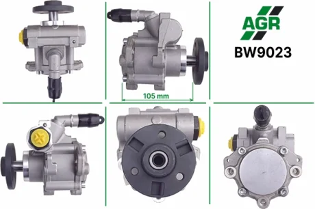 Насос ГУР новий BMW 5 (E60) 05-10, BMW 1 (E81) 05-12, BMW 3 (E90) 05-11, BMW 3 купе (E92) 06- AGR BW9023
