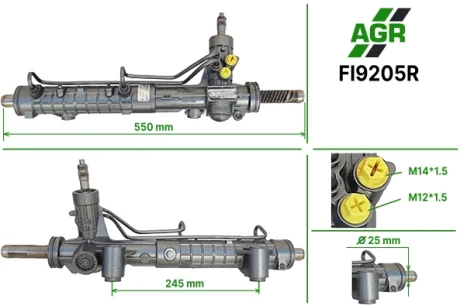 Рульова рейка з ГУР відновлена FIAT DOBLO (119) 01-,DOBLO Cargo (223) 01- AGR FI9205R