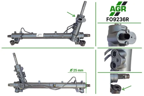 Рульова рейка з ГУР відновлена FORD C-MAX 07-,FOCUS C-MAX 03-07,FOCUS II (DA_) 04-,FORD KUGA 08 AGR FO9236R