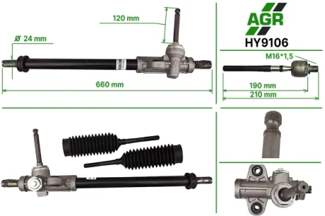 Рульова рейка без ГУР нова HYUNDAI ACCENT III (MC) 05-12,KIA RIO II (JB) 05- AGR HY9106