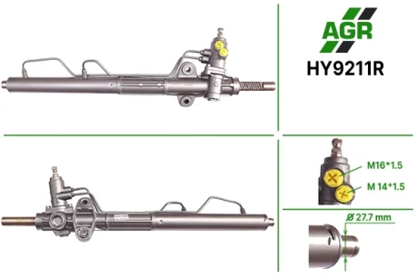 Рульова рейка з ГУР відновлена HYUNDAI SONATA 99-04,GRANDEUR 99-04, OPTIMA 00-05,KIA MAGENTIS 0 AGR HY9211R (фото 1)