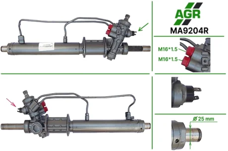 Рулевая рейка с ГУР восстановленная MAZDA 626 GD 1987-1992 AGR MA9204R (фото 1)