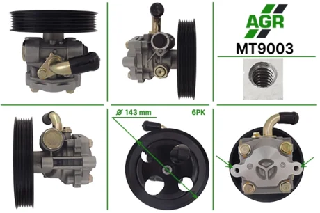 Насос ГУР новий MITSUBISHI LANCER (CS_W) 03-07,LANCER седан (CS_A) 03-,OUTLANDER I (CU_W) 03-06 AGR MT9003