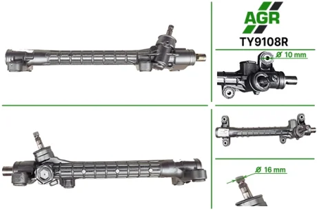 Рульова рейка без ПК, відновлена, TOYOTA COROLLA (ZZE12_, NDE12_, ZDE12_) 01-07,COROLLA седан (_ AGR TY9108R