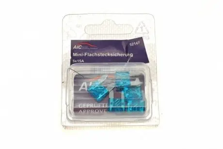 Предохранитель 15А (мини, с плоскими контактами)) AIC 52147
