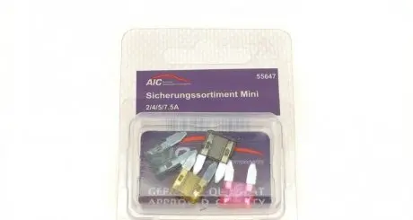 Комплект предохранителей (Мини) (2A/4A/5A/7.5A) AIC 55647