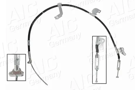 Трос ручного гальма (задній) Toyota Hilux 2.5/3.0 D-4D 05-15 (1363/1094mm) (R) AIC 76043