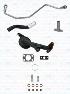 Монтажний комплект турбіни (з прокладками) CITROEN BERLINGO, BERLINGO MULTISPACE, BERLINGO/MINIVAN, C2, C3 I, C3 II, C3 PICASSO, C4, C4 GRAND PICASSO I, C4 I, C4 PICASSO I, C5 II 1.4D/1.6D 02.02- AJUSA OPK00020