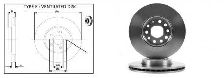 Диск гальмівний пров (кратно2шт) VW GOLF VII (12-), T-ROC (17-) D287.8mm APPLUS APLUS 61265AP