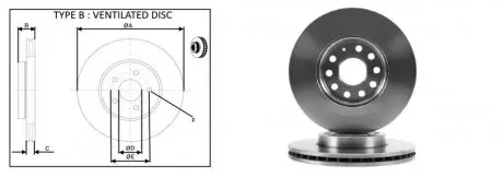 Диск гальмівний пров (кратно2шт) VW GOLF VII (12-), T-ROC (17-) D287.8mm APPLUS APLUS 61265AP