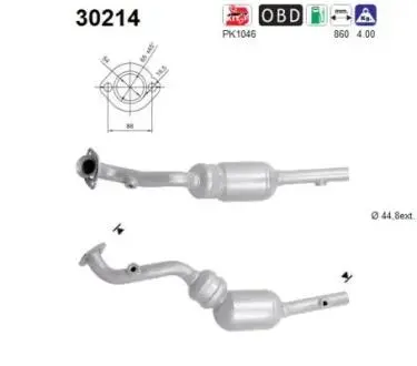 Глушитель системы выпуска (средний) AS 30214