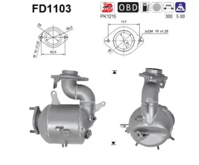 Фільтр твердих частин DPF SZT ASC ASC AS FD1103