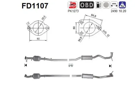 Фільтр твердих частин DPF SZT ASC ASC AS FD1107