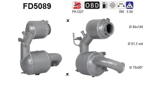 Фільтр твердих частин DPF SZT ASC ASC AS FD5089